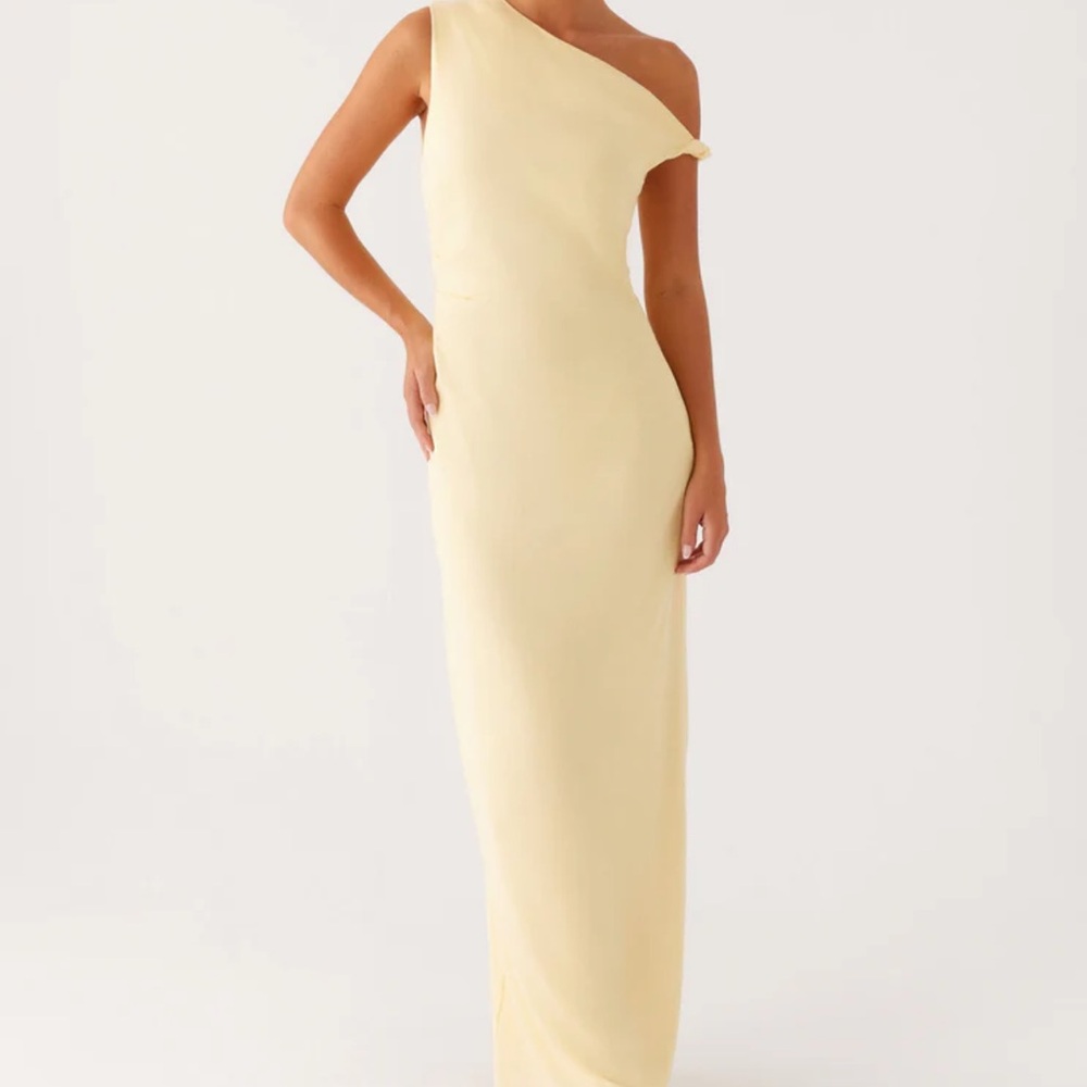 Peppermayo One-Shoulder Cream Dress